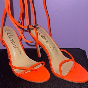 Orange Stretchy Heels